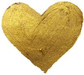 Gold Metallic Heart Brushstroke 	