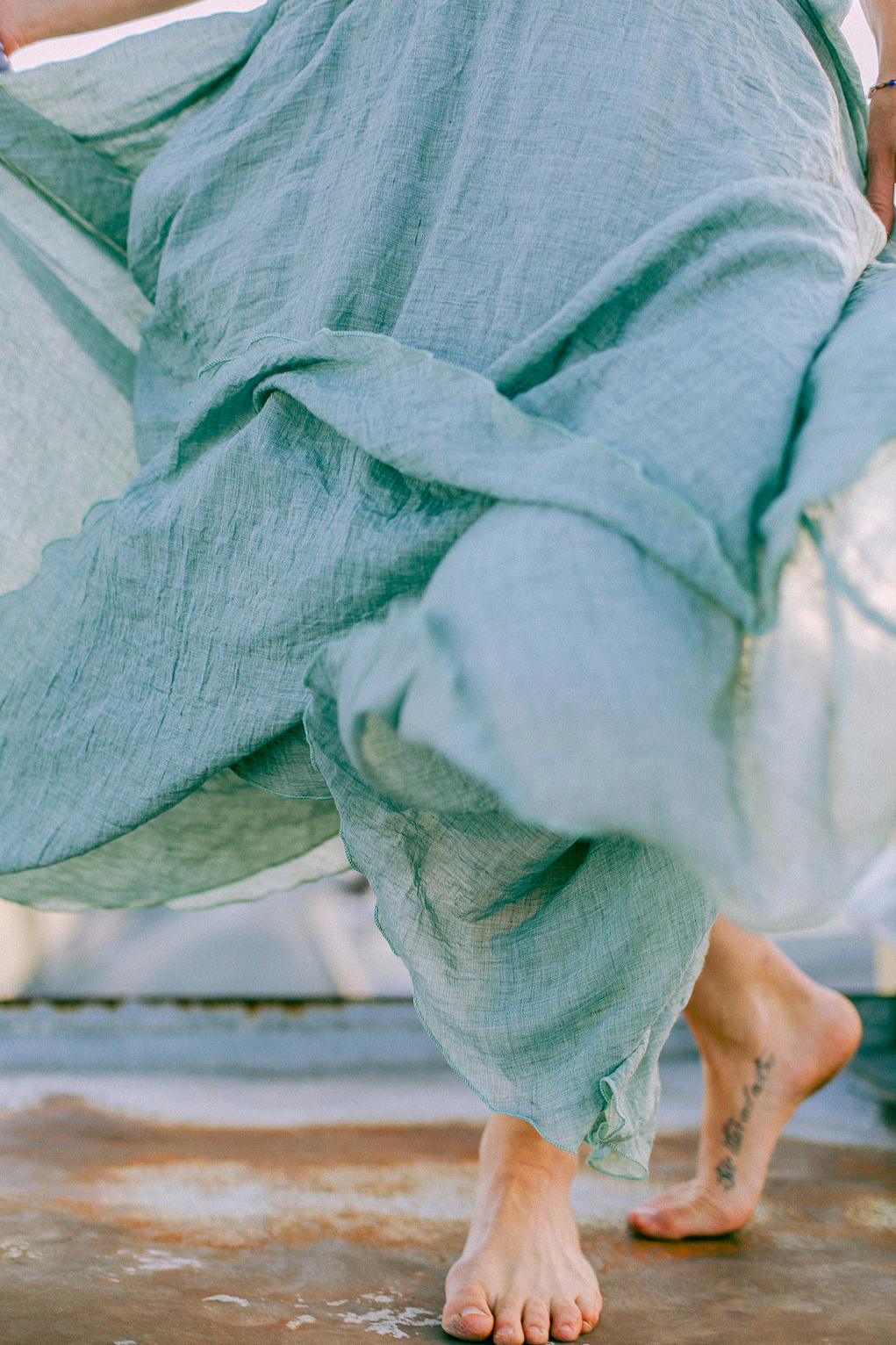 Teal and White Dress